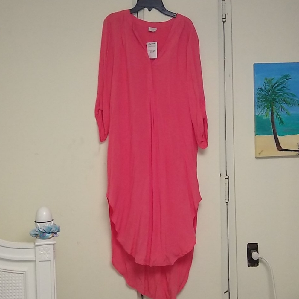 NEW WITH TAGS Coral peachy high low tunic dress